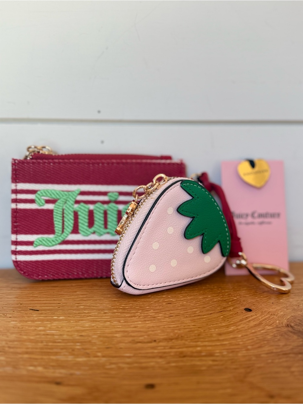 NWT Juicy Couture Juicy Paradise Mini Bundle Bag Charm Accessory Red/Pink/Gold